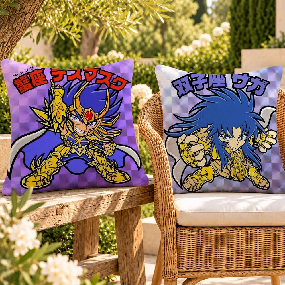Anime Saint Seiya Pegasus Seiya Cushion Cover Soft Plush Throw Pillow Cover Washable Sofa Bed Patio Chair Home Decor