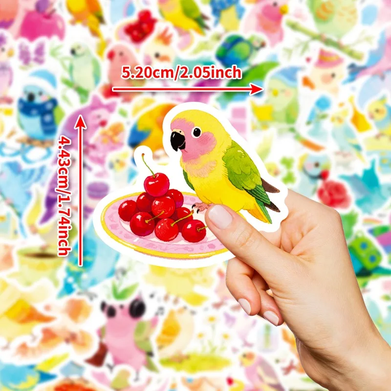 56枚入り 漫画風 個性的なオウム クリエイティブ グラフィティ デコレーション ステッカー