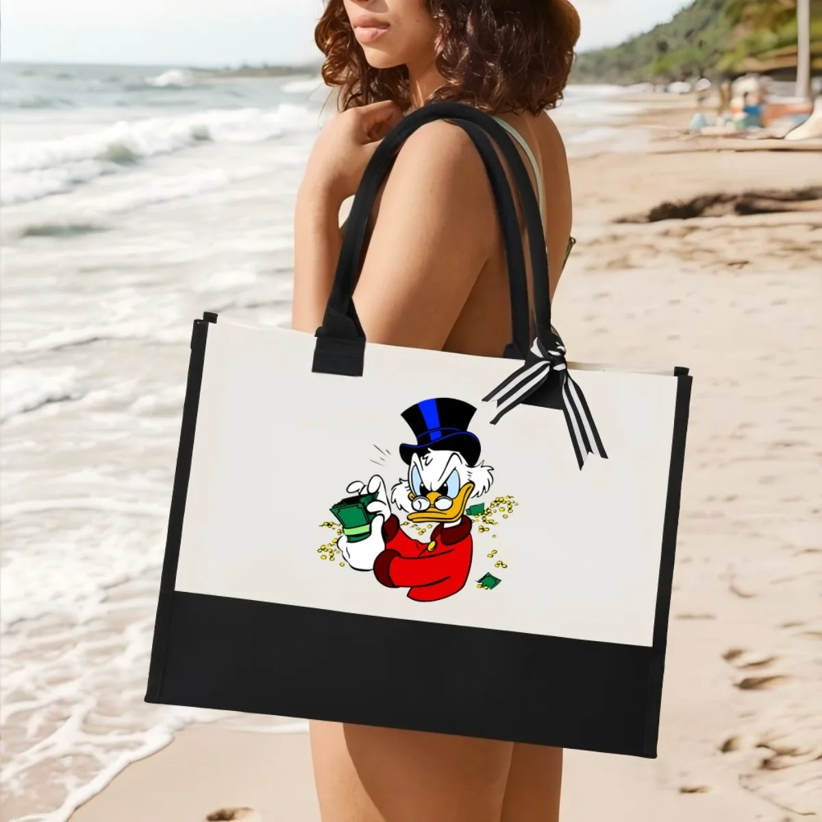 البخيل 2026 جديد وصول موضة عملية واسعة قابلة لإعادة الاستخدام حمل حقيبة نمط طباعة 2 لهجة الثقيلة حقيبة كتف كبيرة