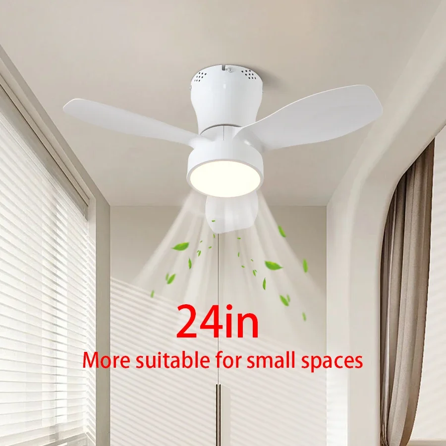 

24W 24 Inch Ceiling Fan with Remote Control and Lighting for Home Bedroom Kitchen with lamp