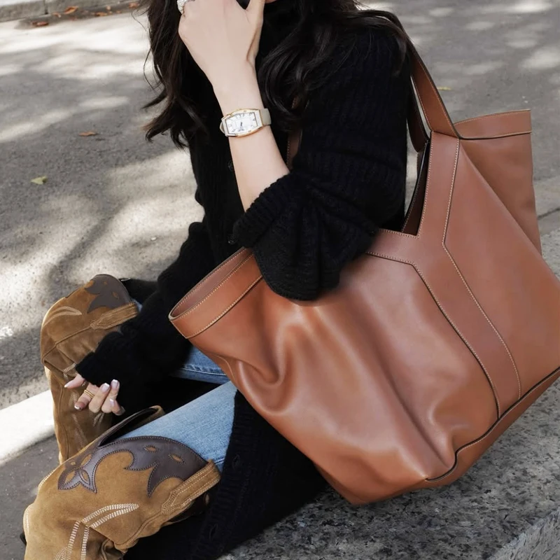 Free Custom Initials Oversize Tote Bags For Women Luxury Designer Handbag Purses 2025 New In PU Large Capacity Underarm Shoulder image 3
