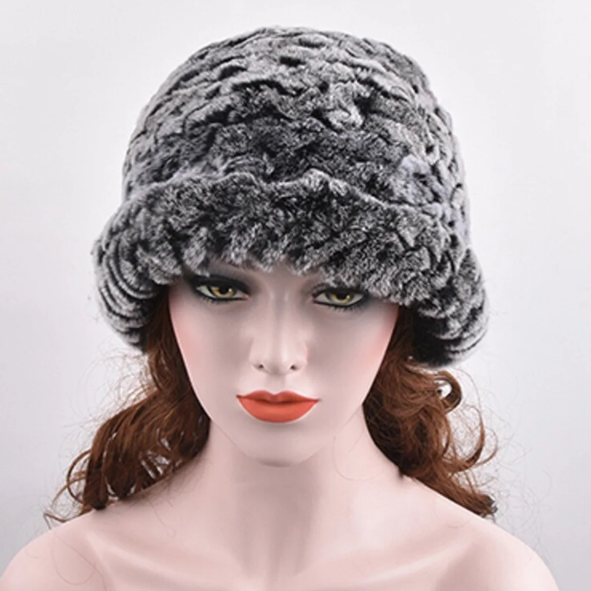 Real Rabbit Fur Earflap Hat Russia Warm Genuine Rabbit Fur Winter Accessories Bomber Hats For Women FEIMANYUAN