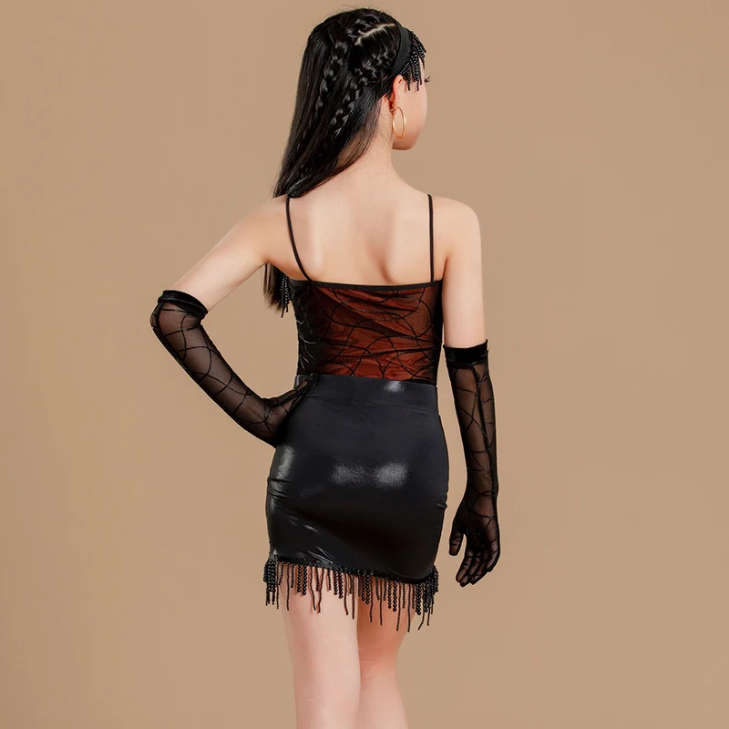 Summer Ballroom Dance Costumes Girls Latin Dance Fringed Dresses Children Latin Dance Professional Clothes Stage Wear SL13407