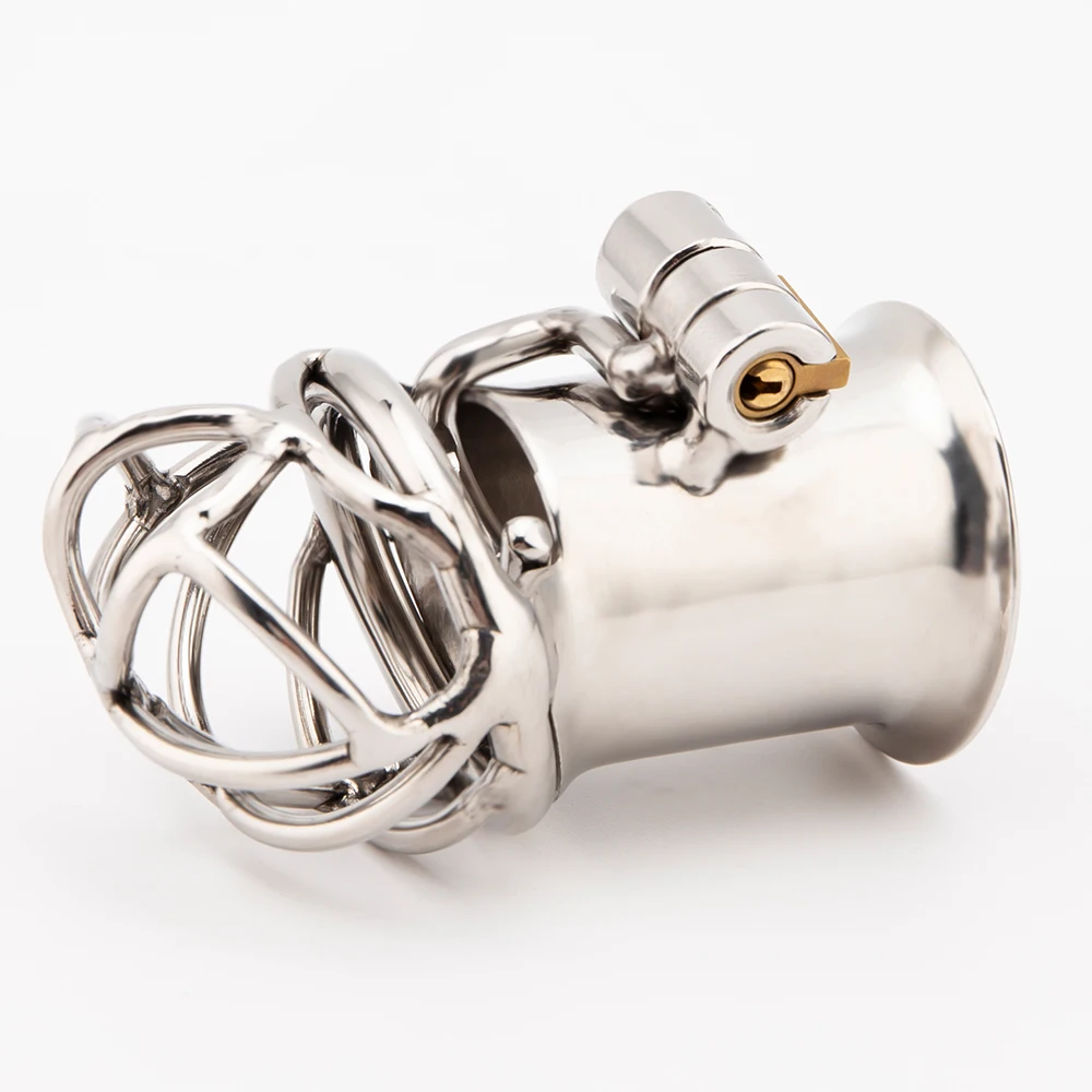 PA Chastity Cage Penis Cap Prince Albert Chastity Lock Penis Bondage Cock Piercing Locks For Men