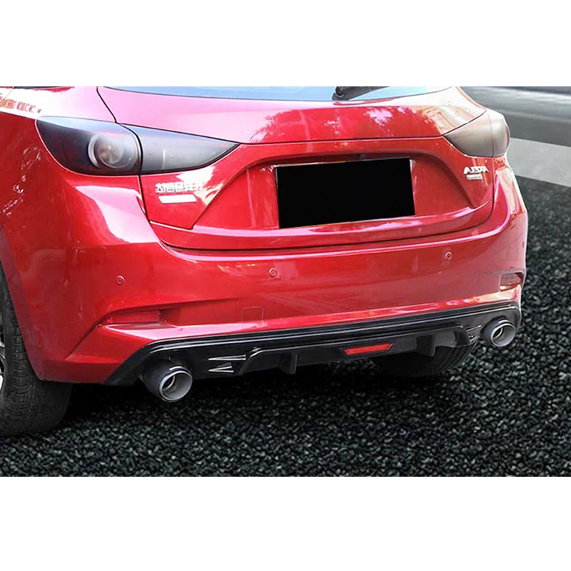 For Hatchback Mazda3 Axela Accessories Car Rear Bumper Split Body Kit Spoiler Diffuser Modification PP Plastic Rear Lip 2017 -18