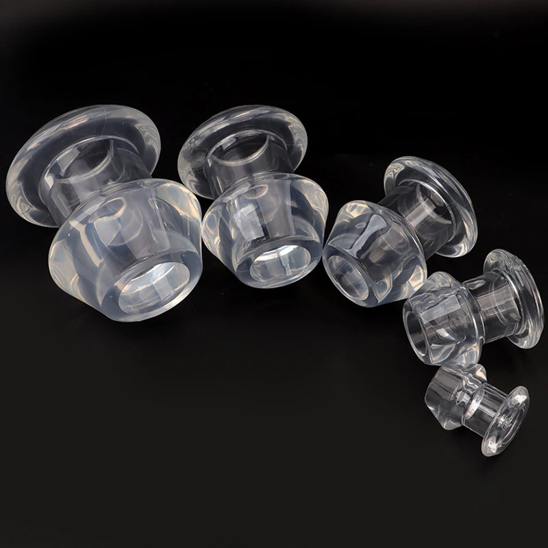 Anal Speculum Transparent Hollow Butt Plug with Insert Cove Enema Anal Douche Cleaning Anus Dilator Analplug Adults Sex Toys