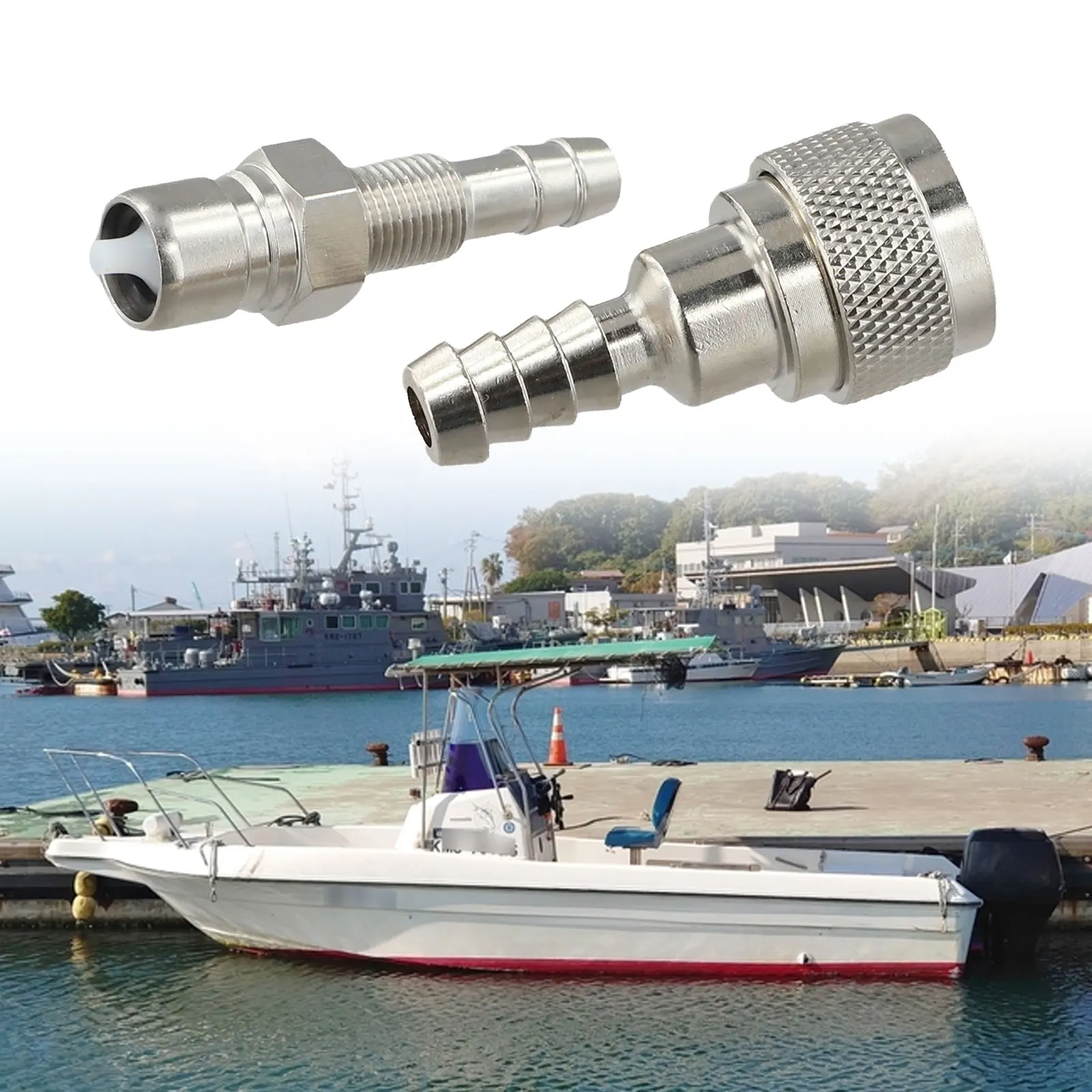 

2pc Fuel Line Connector Set for Tohatsu/Nissan Outboards Ensures Secure Connection for Optimal Engine Function
