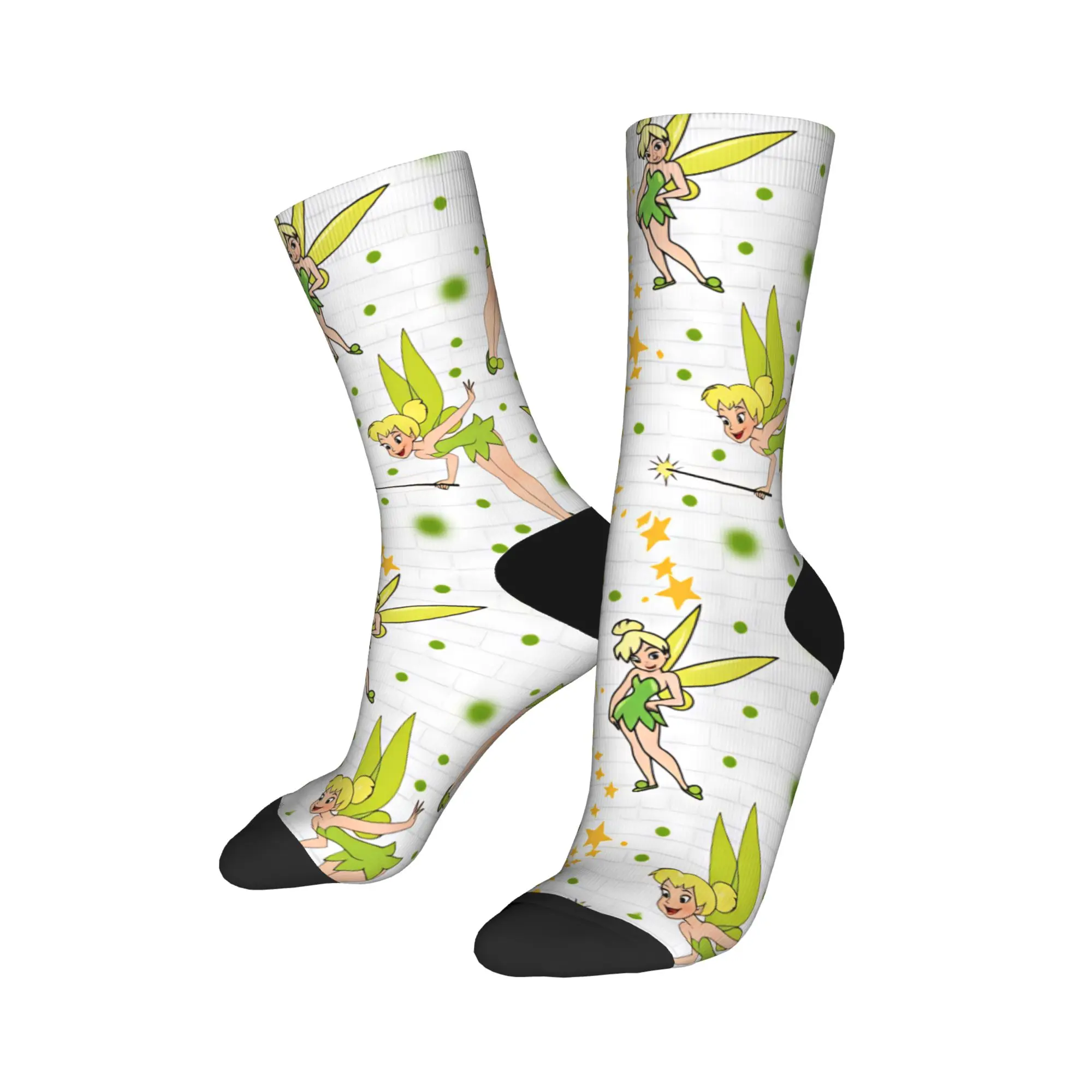Tinker Anime Bells Stockings Adults Men  Socks Soft Vintage Socks Autumn Running Anti Sweat Custom Socks Birthday Gift