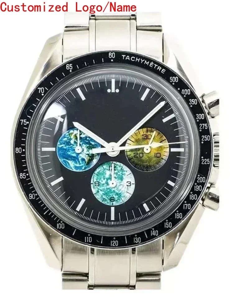 الرجال التلقائية الميكانيكية ووتش الفولاذ المقاوم للصدأ مضيئة السيراميك الأسود جلدية الرياضة أزياء الساعات حسب الطلب #3