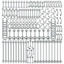 Body Lot Stainless Steel Nose Lip Tongue Cartilage Tragus Eyebrow Industrial Barbell Belly Button Rings Piercing Jewelry