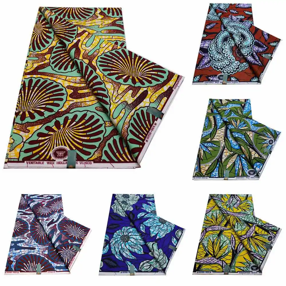 

Veritable Super Guaranteed Real Wax Fabric Soft Real Dutch Hollandais Original Pagne Africa Dress 100% Cotton Wrapper Loincloth