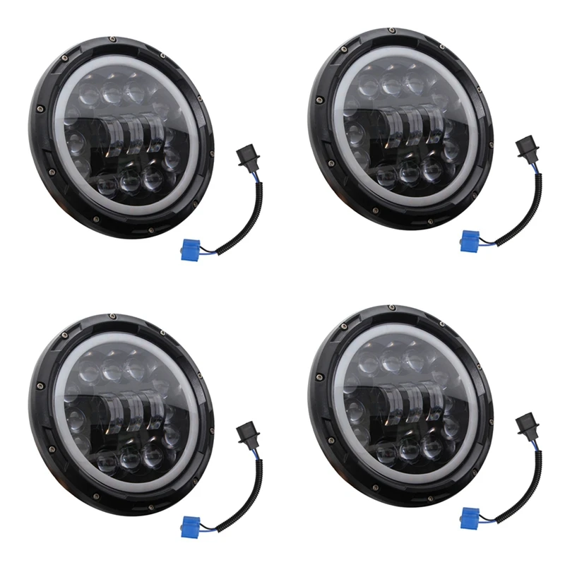 4X H4 400W 7Inch LED Head Light Lamp With For Lada Niva Urban 4X4 Suzuki Samurai For Jeep Wrangler Off Road