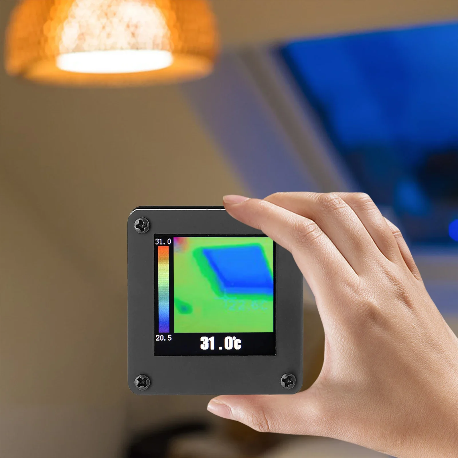 كاميرا حرارية تعمل بالأشعة تحت الحمراء مقاس 8 × 8 مع شاشة مستشعر حراري محمول بالأشعة تحت الحمراء جهاز قياس درجة الحرارة عالي الدقة لهدايا المكاتب المنزلية #3