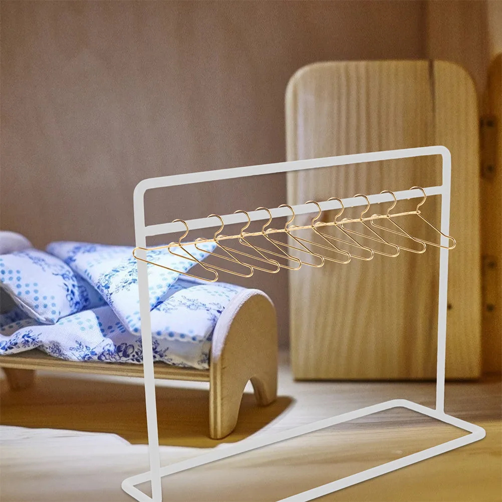

1Set Mini Clothes Hanger Elegant Clothes Rack Storage Display Stand Organizer for Kids Room Decor Wardrobe Organizer