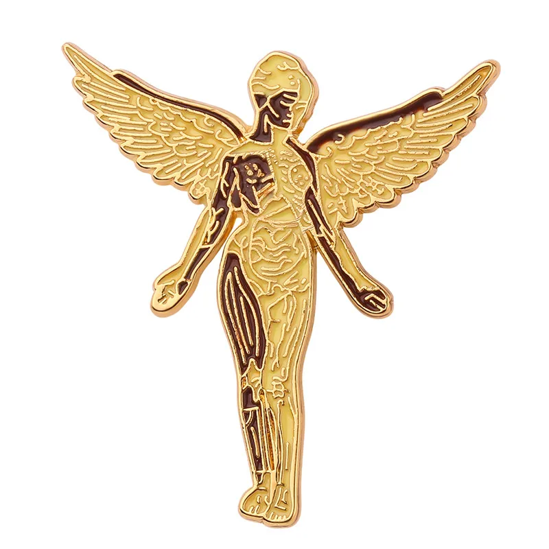 Nivana In Uteruss Enamel Pin Golden Angel Badge