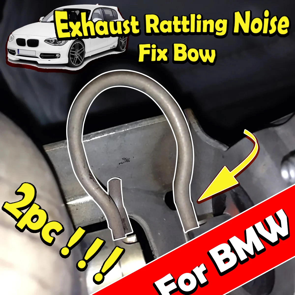 2PC Electronic Exhaust Actuator Flap Valve Spring For BMW 1 2 3 4 5 6 7 I8 X1/X2/X5/X6 Clip Rattling Noise Fix Bow 18307620323