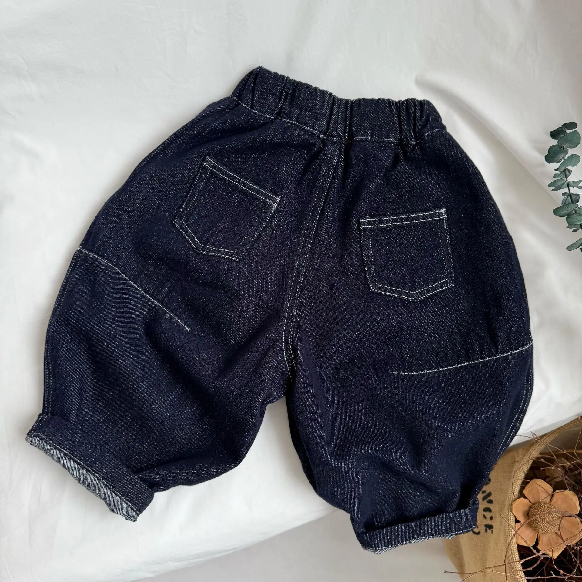 جينز ربيعي جديد عصري ومريح ومطابق تمامًا للأولاد والبنات والأطفال كوري فضفاض كاجوال من القطن البسيط الصلب #4