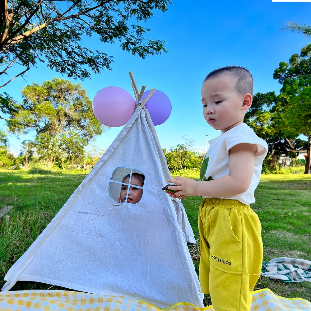 Popular Colorful Panited Tent Kids Camping Play Toy Tents for Birthday Party Decoration