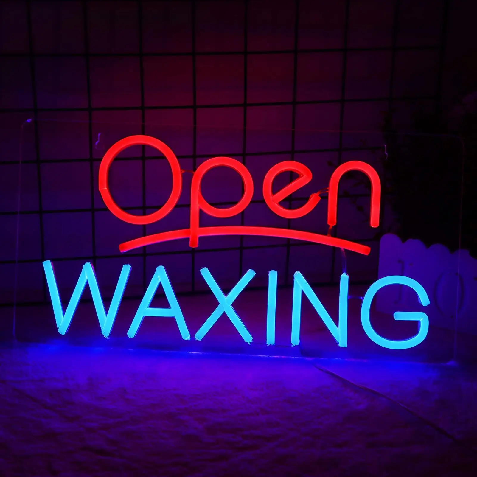 Open Waxing Neon Sign for Nails Salon Business Sign for Beauty Spa Super Bright Advertising Display Sign Easy Hanging on Wall