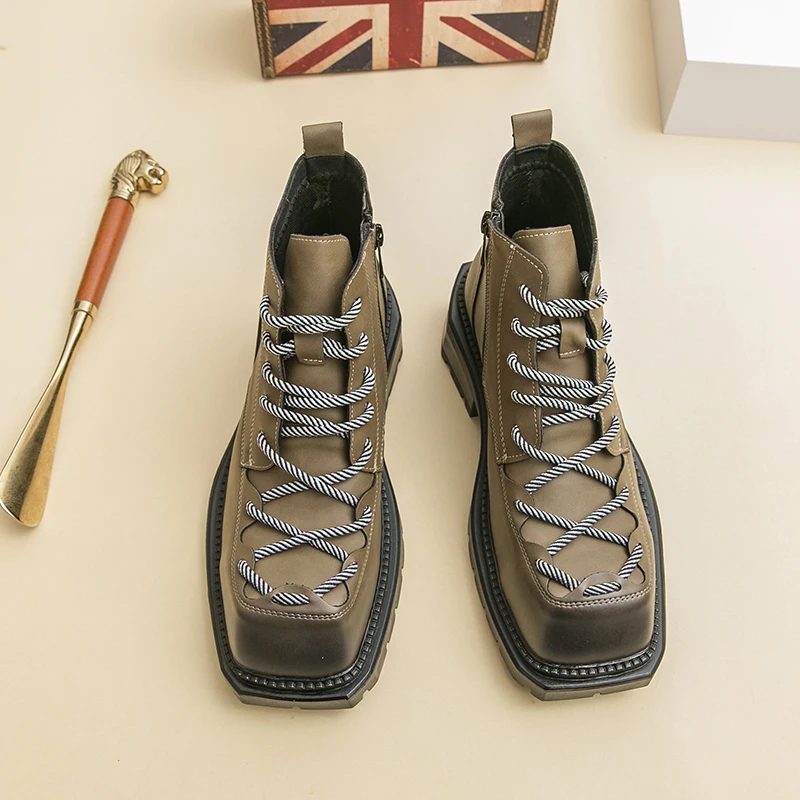 

Classic Men Fashion Chelsea Boots Men Casual Comfortable Thick-soled Anti-slip Brand Boots Social Boots Sizes 38-45 Men Boots