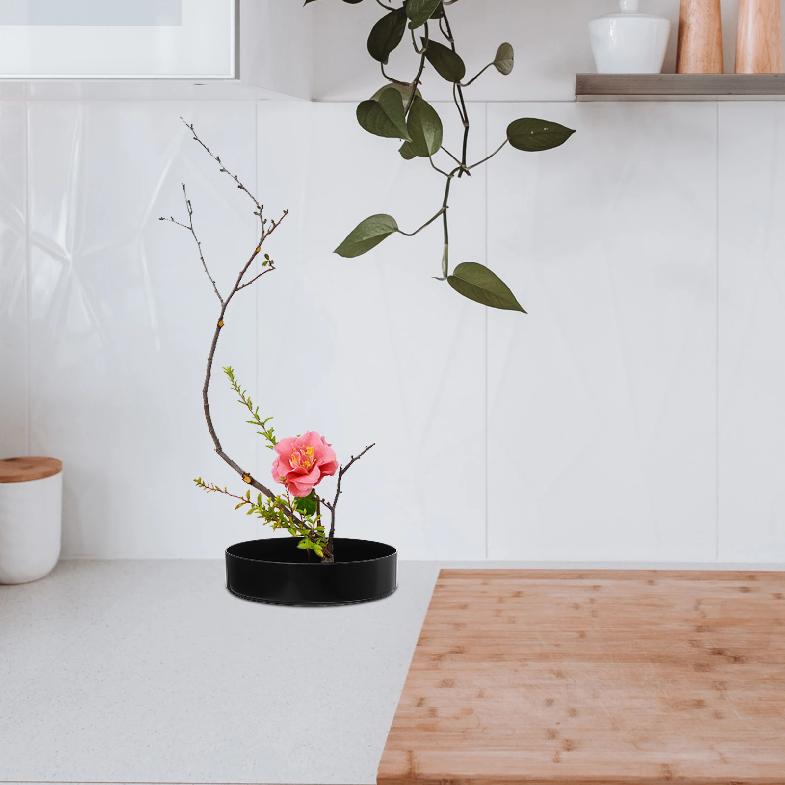 

Plastic Flowerpot for Arrangement Durable Reusable Easy Clean Home Office Balcony Garden Japanese Plant Simple