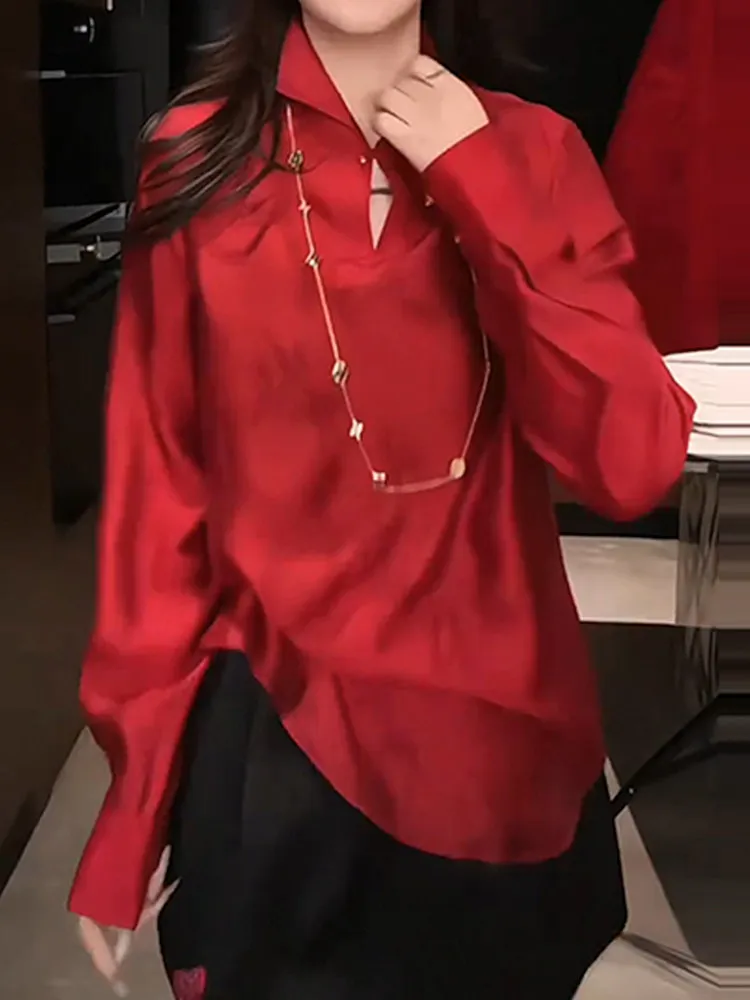 

Новая женская рубашка в китайском стиле с длинным рукавом и круглым вырезом, свободный повседневный универсальный топ, весна 2026, свободный крой, без застежек