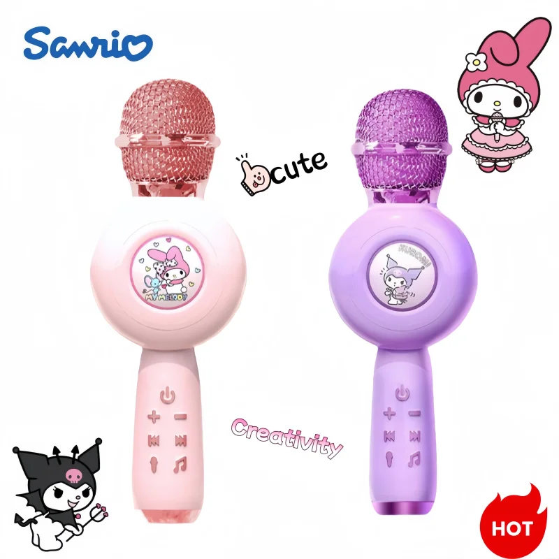Sanrio Kuromi Singing Microphone Cute Cartoon Creative Wireless Bluetooth Speaker Educational Gift for Boys and Girls Birthday