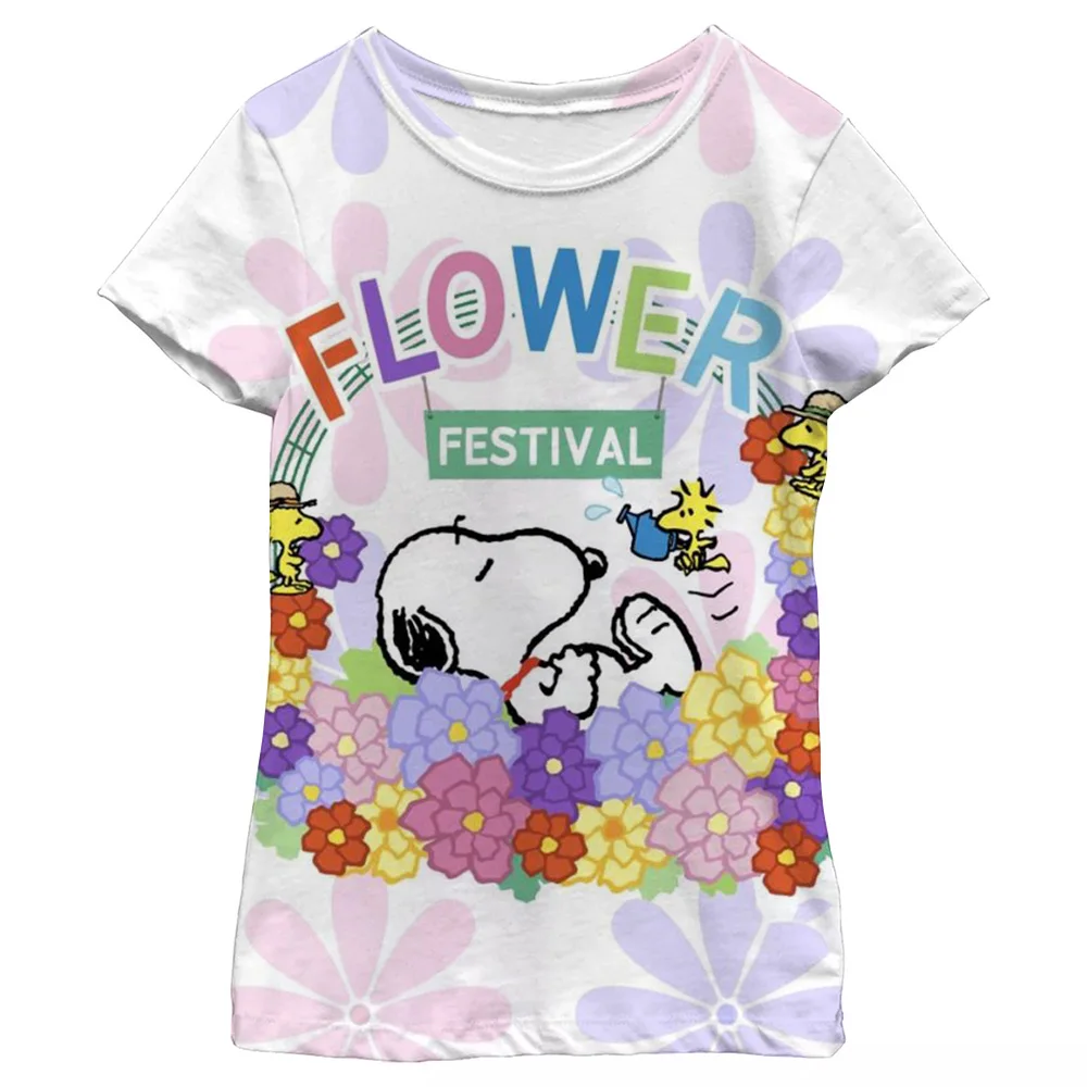 New Children Girls Cartoon T-shirt Cute Snoopy Boys' Short sleeved Summer Kid Soft Daily Wear T shirts Casual Sporty Top