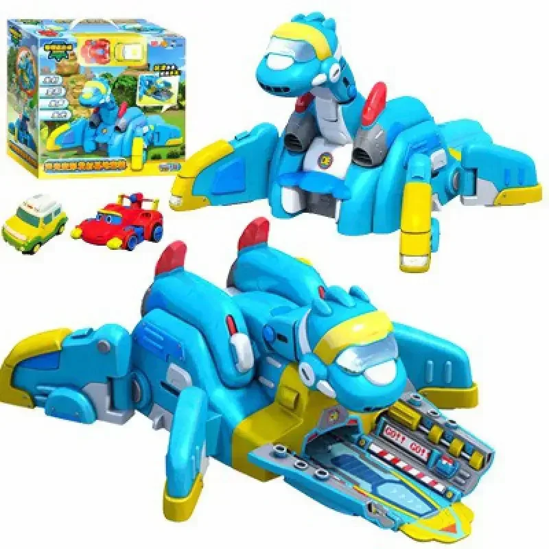 New Hot Car Deformation Gogo Dino Action Map Release Base Rex / Ping / Tomo Children Transformation Dinosaur Toy Children Gift