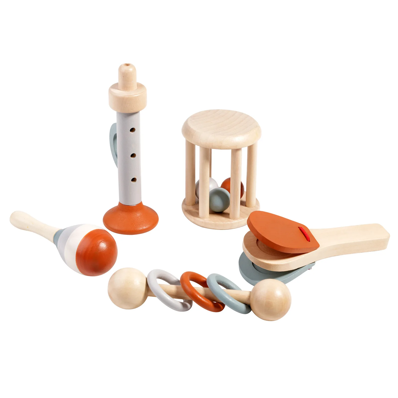 

Holding bells Rattling musical instruments Enlightenment Early education Soothing bed bells Wooden cage bells Kindergarten toys