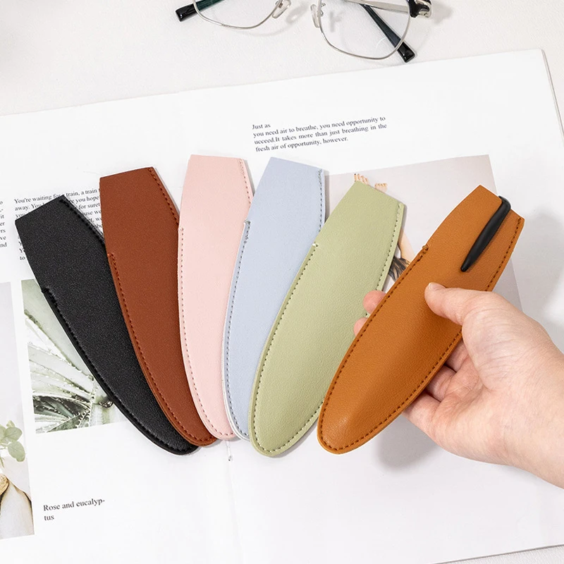 กล่องดินสอหนัง PU แบบพกพาสำหรับโรงเรียนกระเป๋าใส่ปากกาน่ารักเคสใส่ปากกาเคสหนังปากกาปิดผมขาวเคสโทรศัพท์กันกระแทกของขวัญ