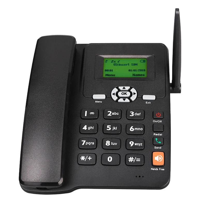 Wireless Cordless Phone Desktop Telephone Support GSM 850/900/1800/1900MHZ Dual SIM Card 2G Fixed Antenna Radio Alarm Clock