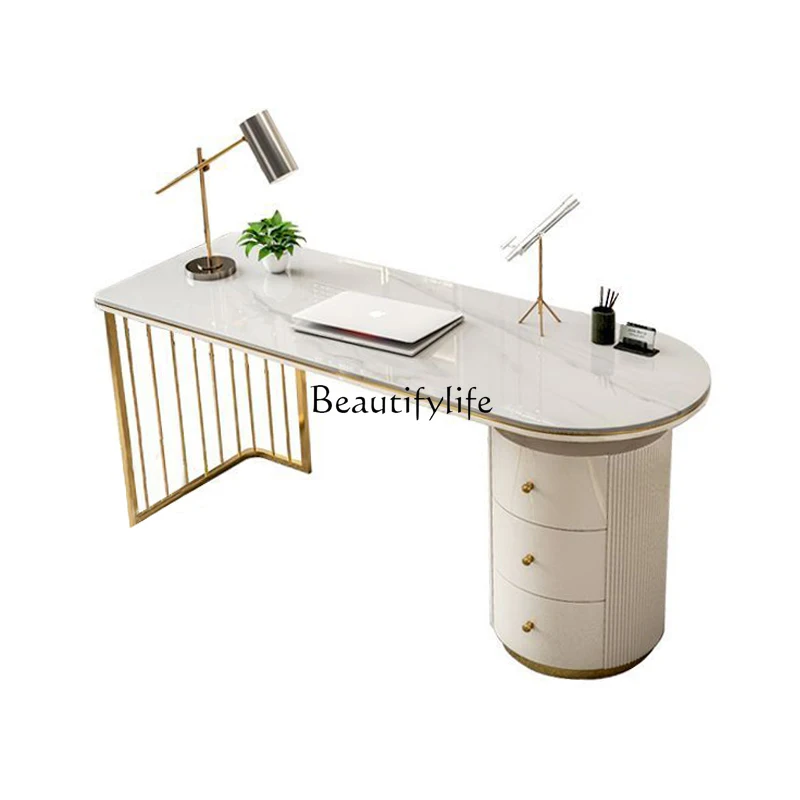 

2025Modern rock slab desk light luxury desk