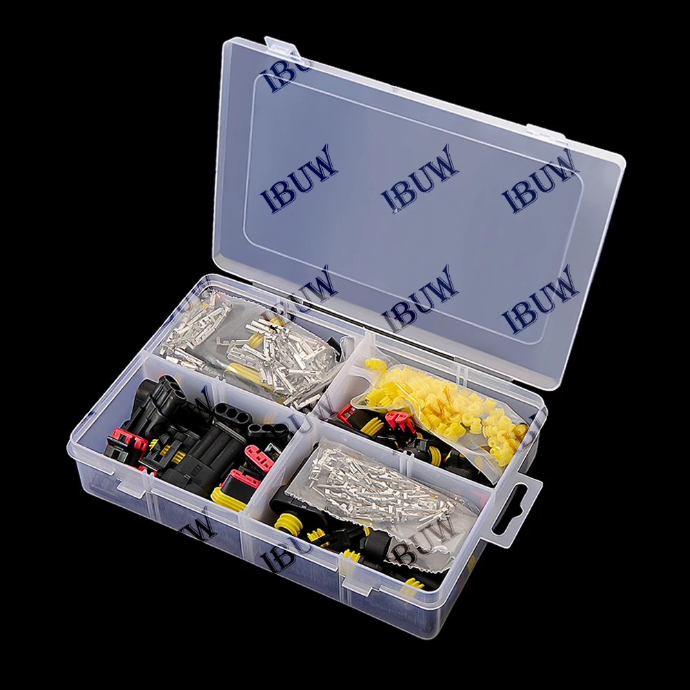 

352PCS/box HID Waterproof Connectors 1/2/3/4 Pin Car Electrical Electri Wire Connector Plug Truck Harness 1-4P