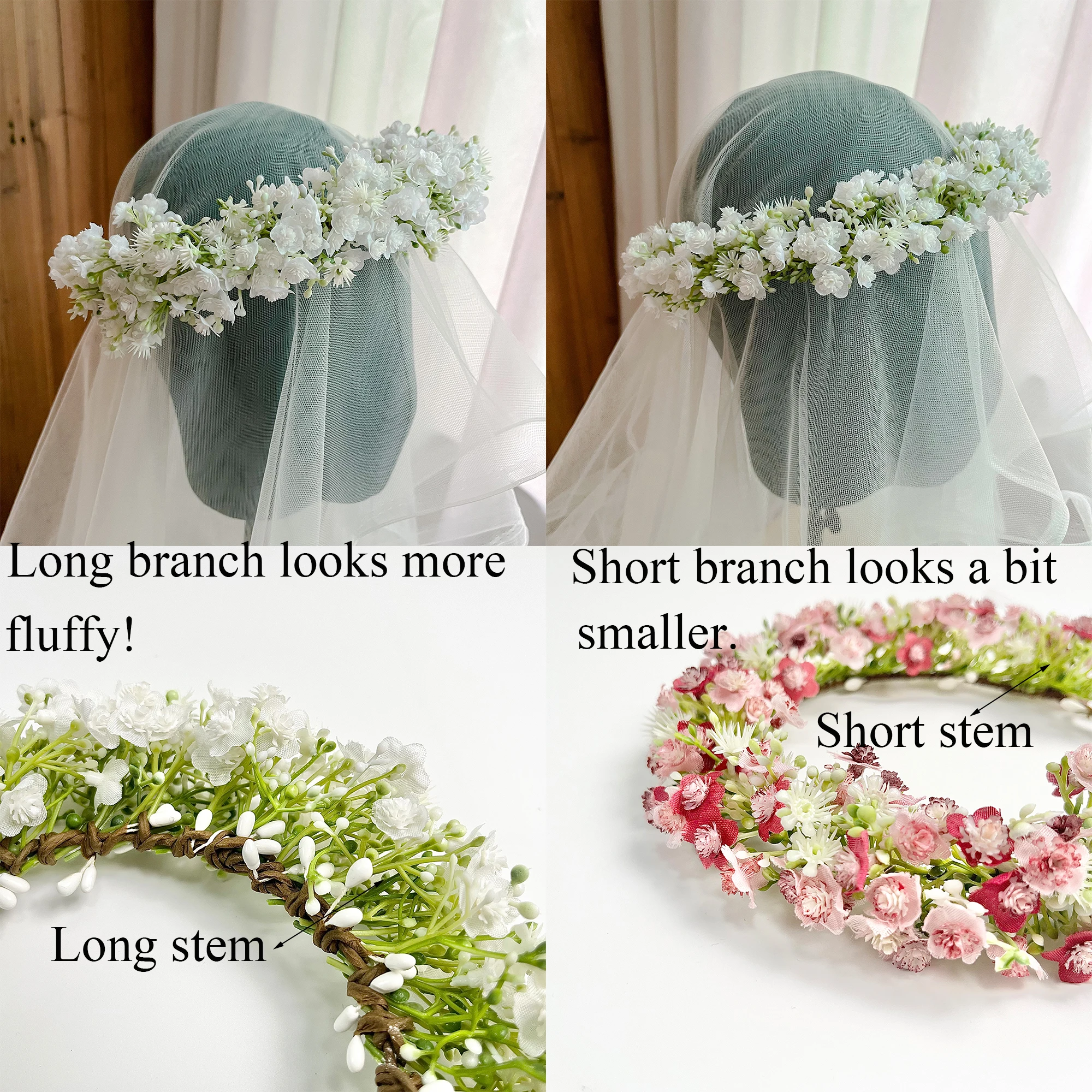 Couronnes de fleurs blanches respirantes pour femmes, diadèmes, bandeaux, doux, romantique, jardin, mariage, accessoires de cheveux pour mariée,