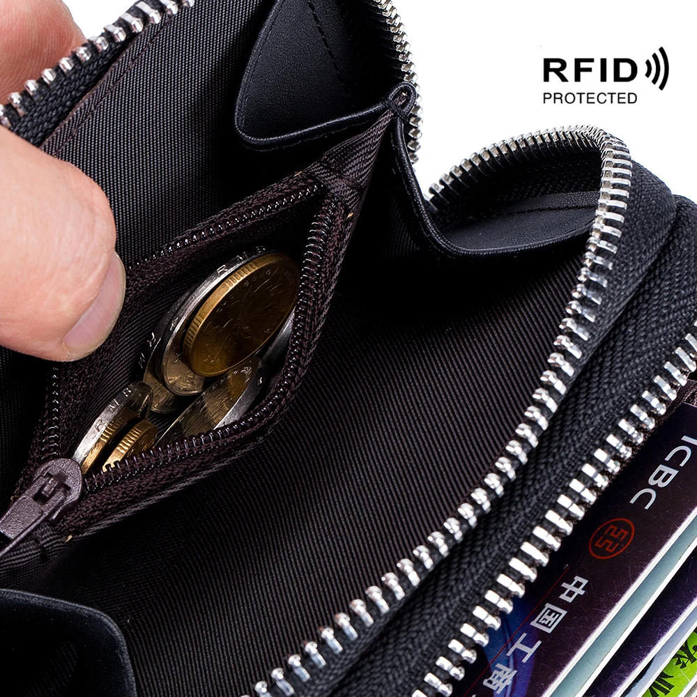 Coloured drawing or pattern of cattle pickup package more large capacity for rfid radio frequency scanning double zipper multi-f