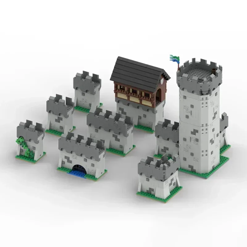 Décennie s de Construction Modulaires de Château Médiéval, Briques MOC, Forteresse Murale, Technologie Multipack, Cadeau de Noël, Jouet à Assembler Soi-Même