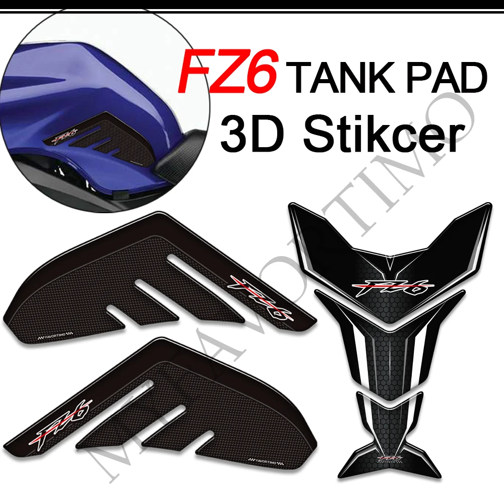 

Motorcycle Stickers Decals Protector Tank Pad Side Grips Gas Fuel Oil Kit Knee Scratch For Yamaha FZ6 S FZ6N Fazer FZ6R FZ 6