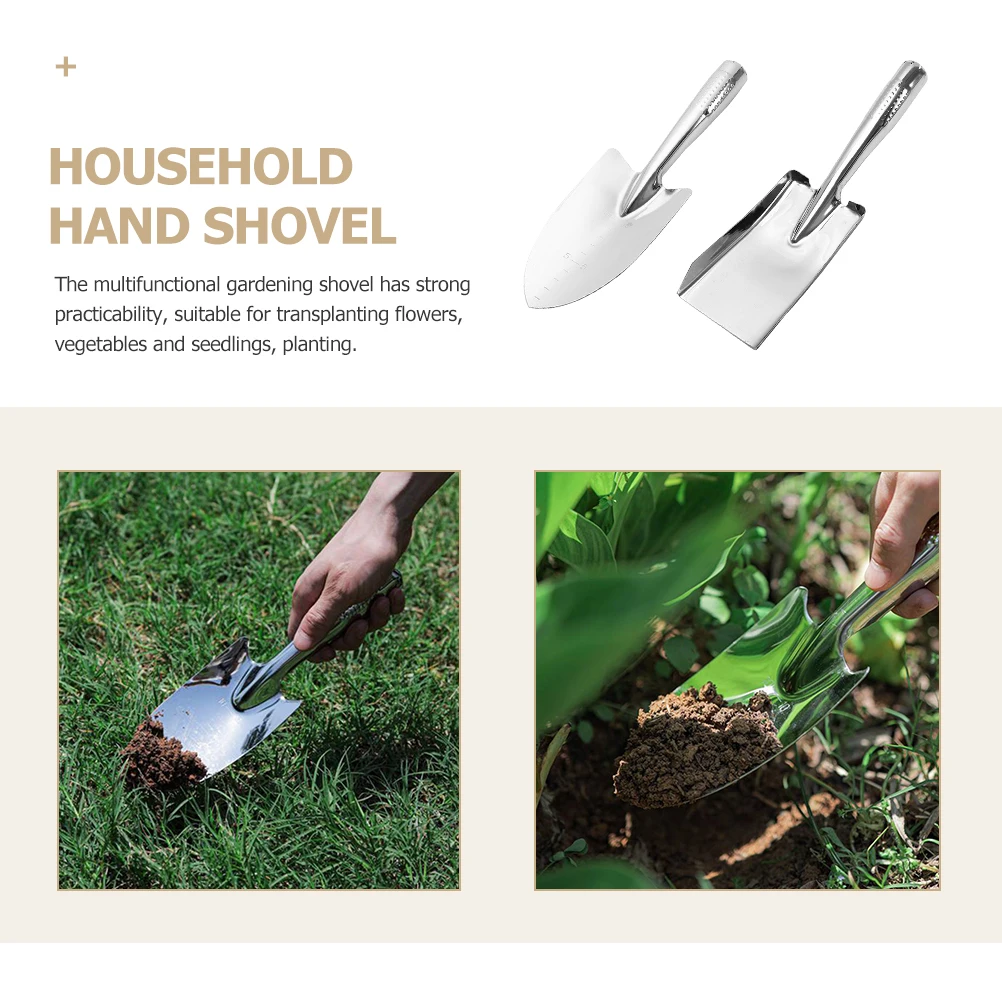 2pcs Multi-Function Garden Shovel Integrated Hand Trowel Portable For Digging Transplanting Lightweight Ergonomic Handle Flower