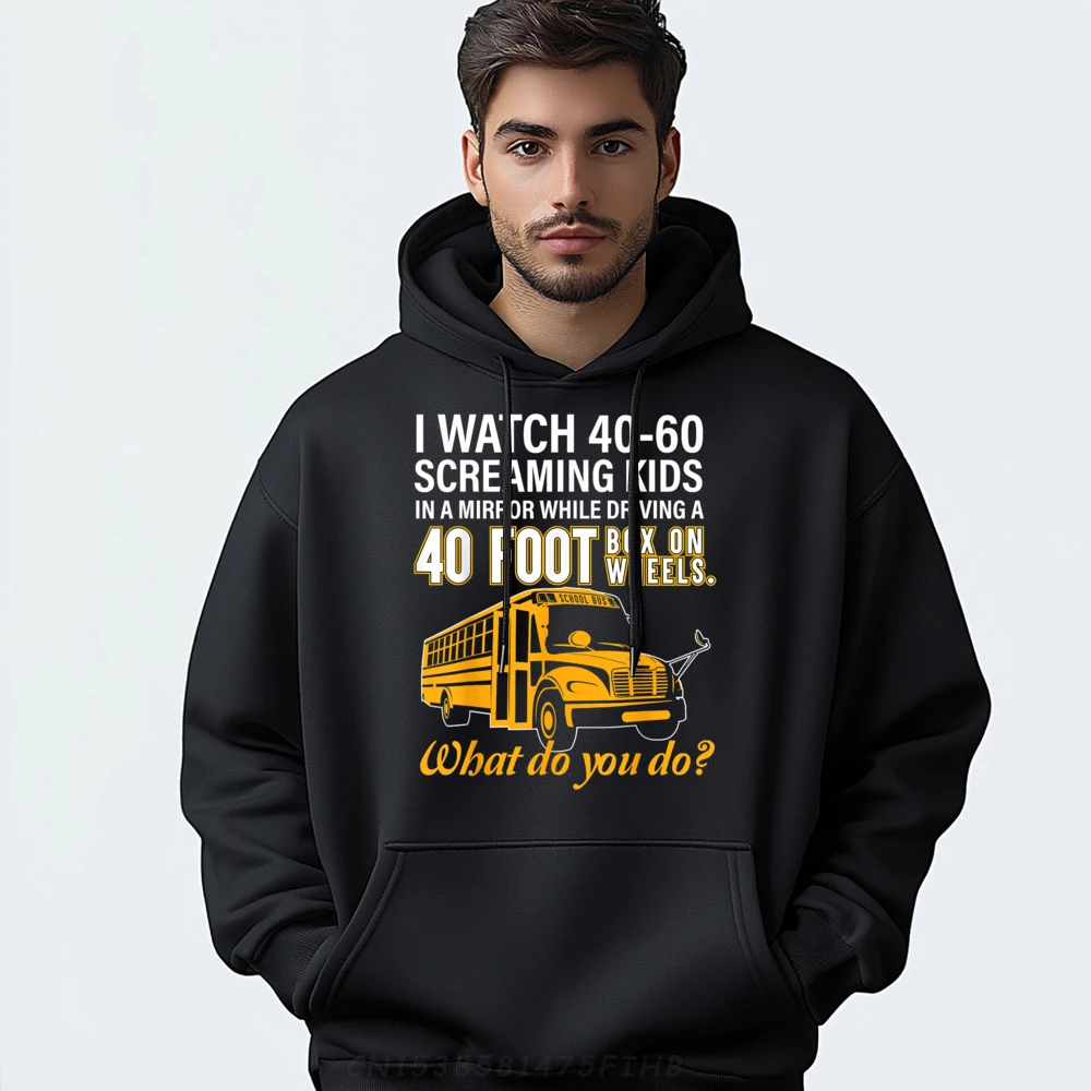 

School Bus Driver Watch Screaming O Neck Hoodies Summer Hoodies Long Sleeve Graphic Graphic Hoodies Printed Women's