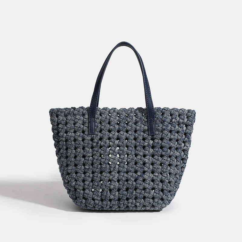 

Denim women shoping large CANVAS woman beach bag cross college bags Woven bag in promotion Casual Tote