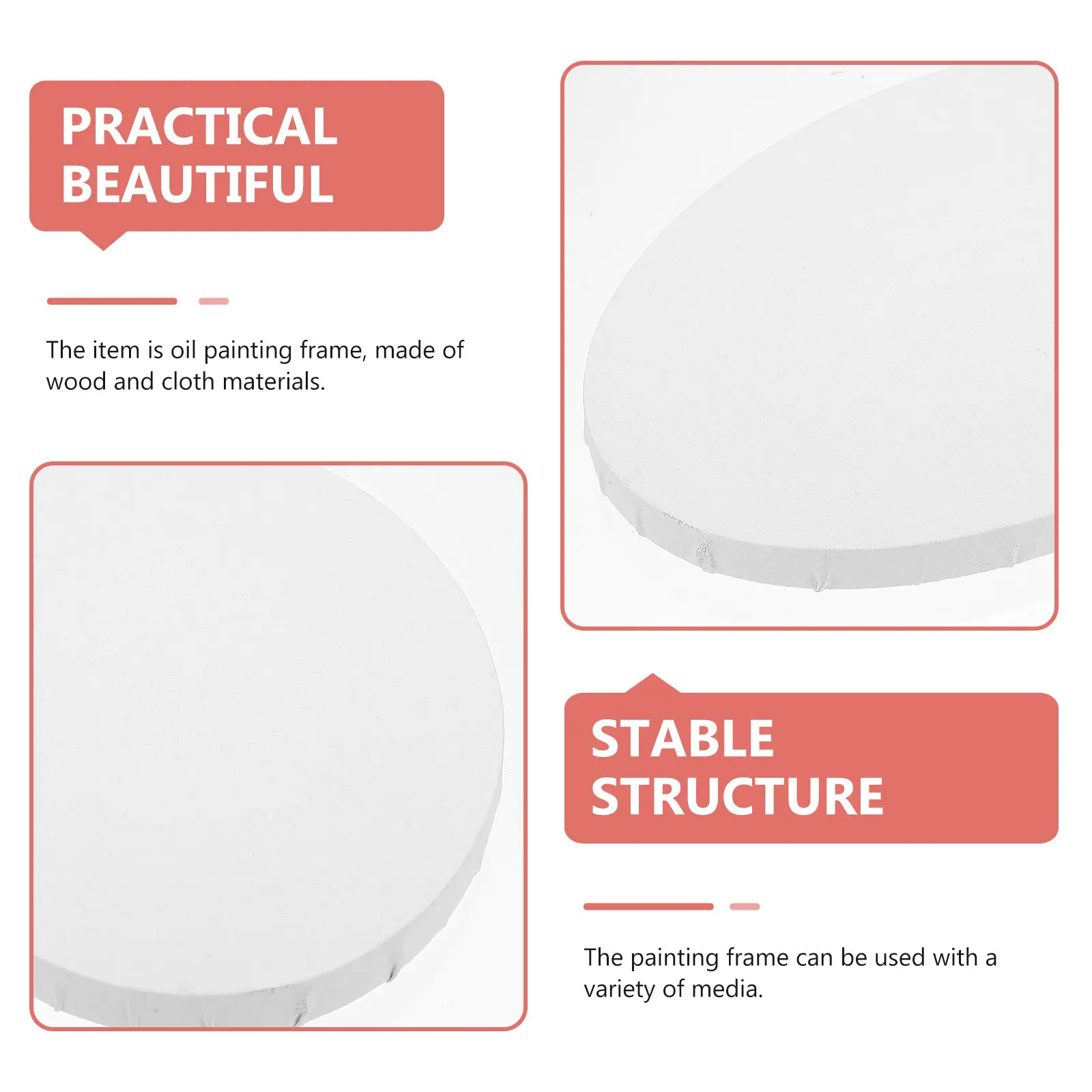 

Мини-овалообразная холщовая рамка для рисования 6x8 дюймов, портативные художественные принадлежности, идеально подходит для студентов, художников, домашнего декора, для использования с маслом и акрилом