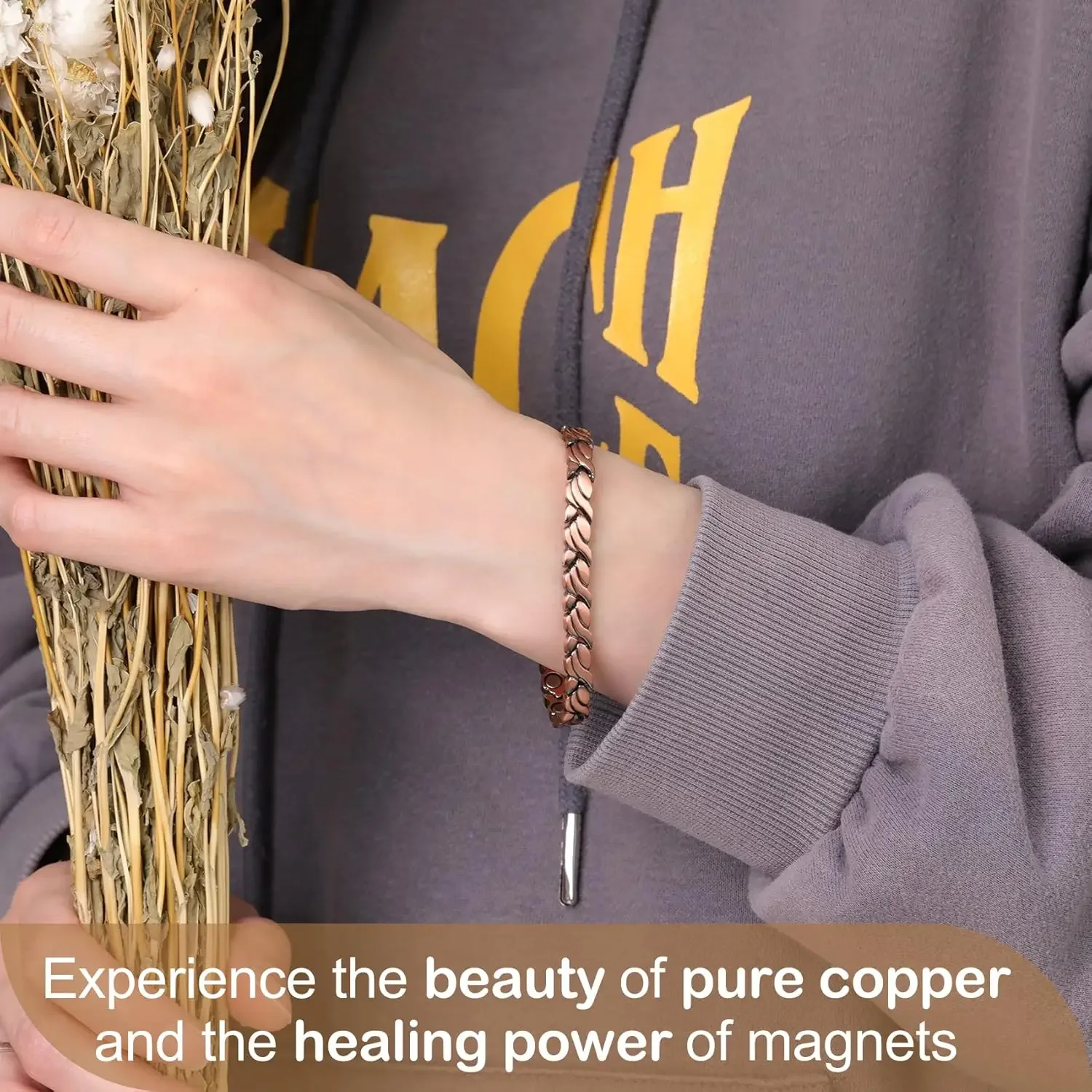 ARADOO Pure Copper Magnetic Bracelet for Women – 99.99% Natural Copper Therapy Jewelry Health & Wellness Gift Set