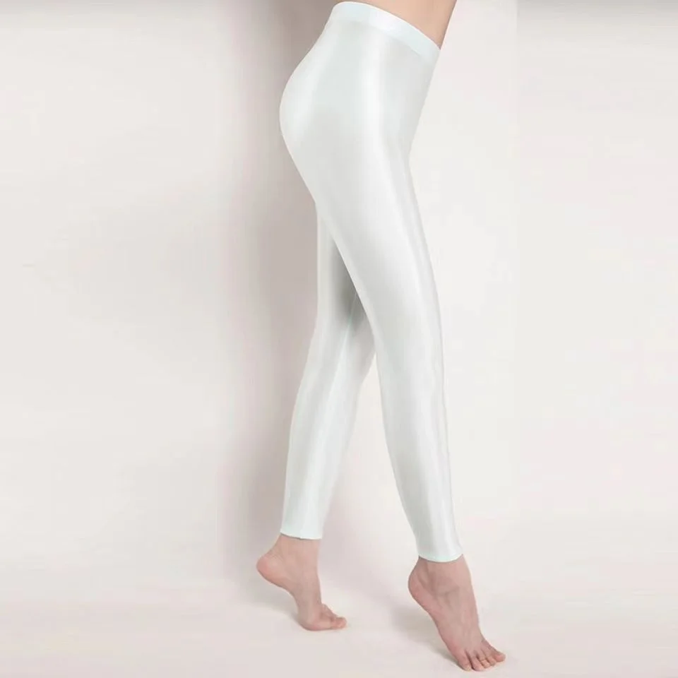 Summer Glossy Thin High Waist Seamless Women Yoga Leggings Plus Size Workout Pants for Gym Trousers Tight Bottoms