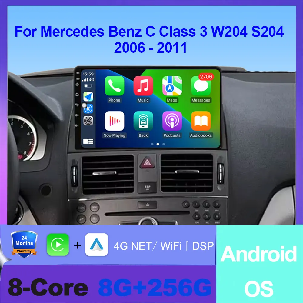 

Android OS For Mercedes Benz C Class 3 W204 S204 2006 - 2011 Car Radio Auto Multimedia Wireless Carplay