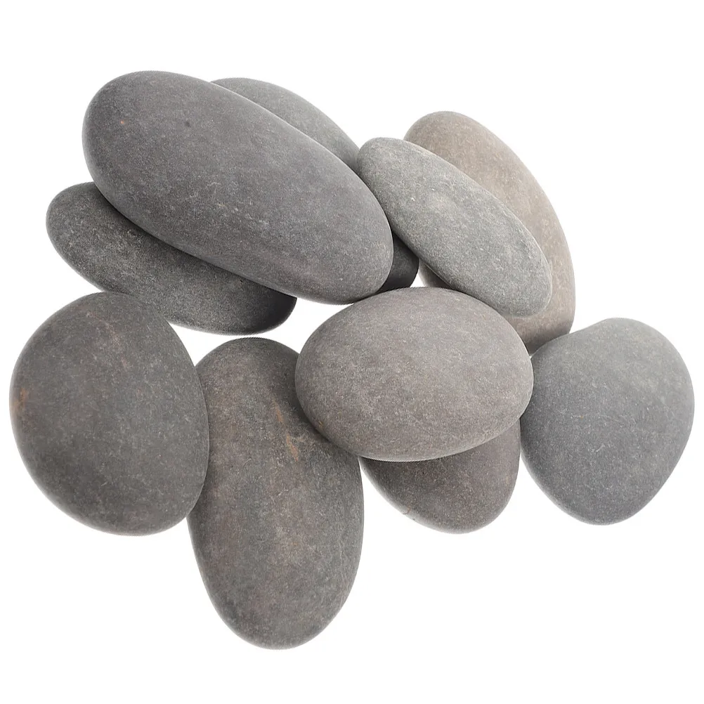 10Pcs Flat Rocks for Kids Painting Crafts Creative Stone Art Natural Pebbles for Aquarium Garden Bathroom Shower