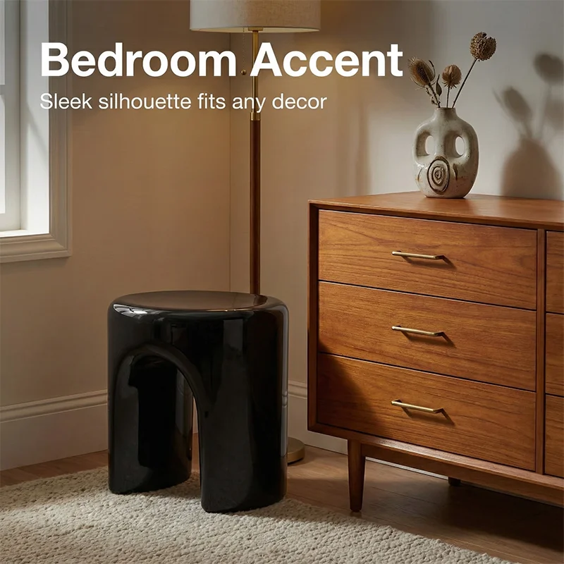 

Luxury Living Room Chair Ottomans Office Chair Round Armless Stool Designer Low Stool Vanity Chair Kitchen Home Furniture