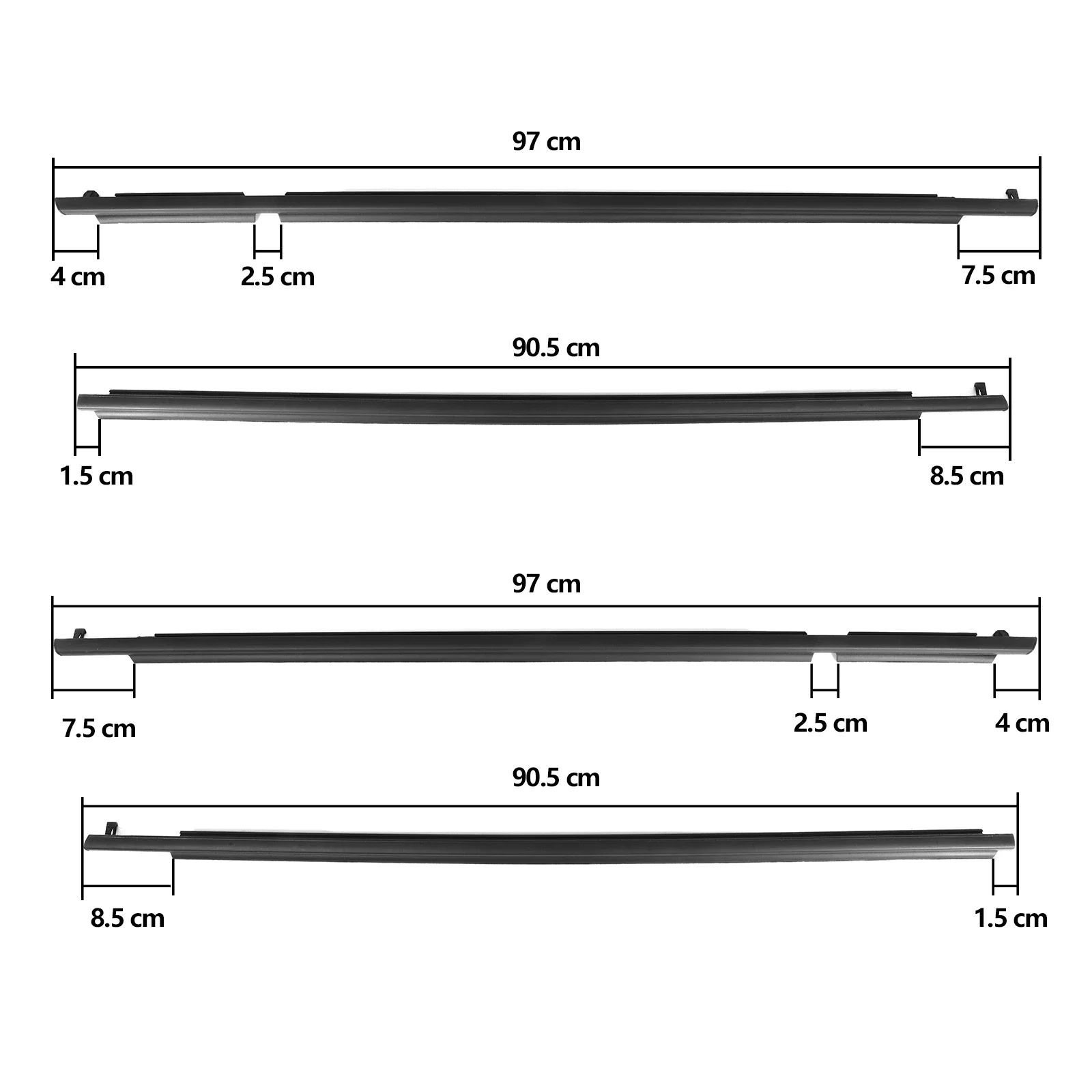 Autoruit Rubber Kit Strip Zijdeur Raam Regenbestendige Strip Bekleding Voor Toyota Rav4 2006-2008 Lange Versie Alleen