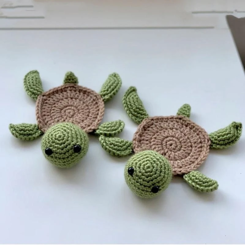 Handmade Crochet Animal Drink Heat Insulation Cup Mat Cotton Material for Hot Drinks Q5WC