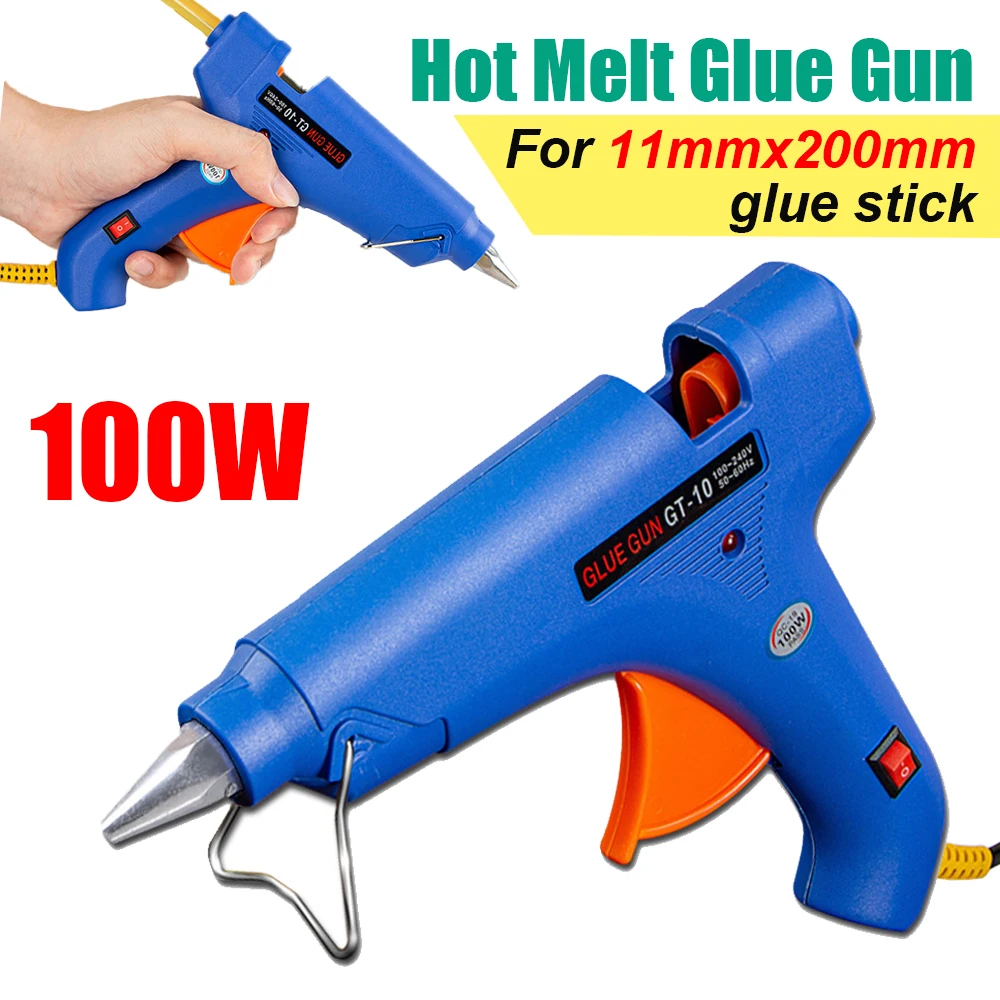 100W Hot Melt Glue Gun For 11mm Glue Sticks Mini Industrial Household Heat Electric Hot Gun For Car Dent Removal DIY Repair Tool